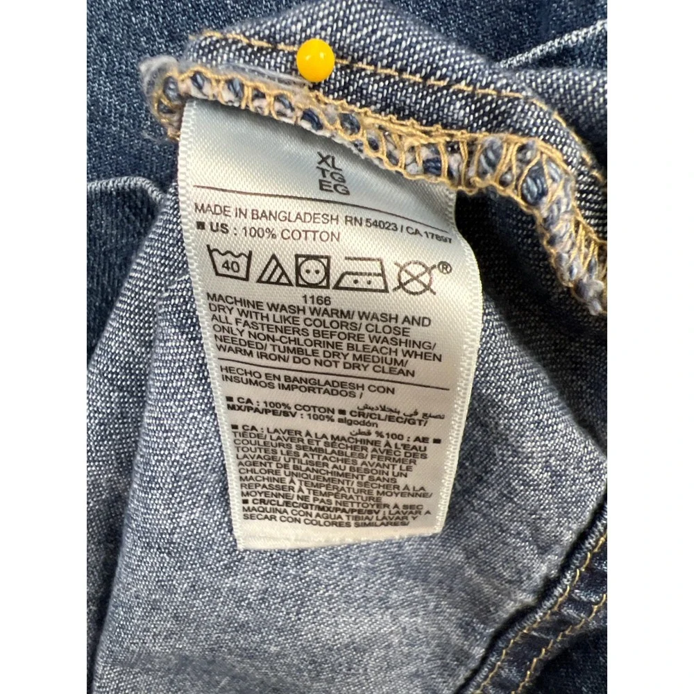 Old Navy Denim Shift Dress Womens XL Blue Long Sleeve Button Pocket Tunic - Picture 3 of 8